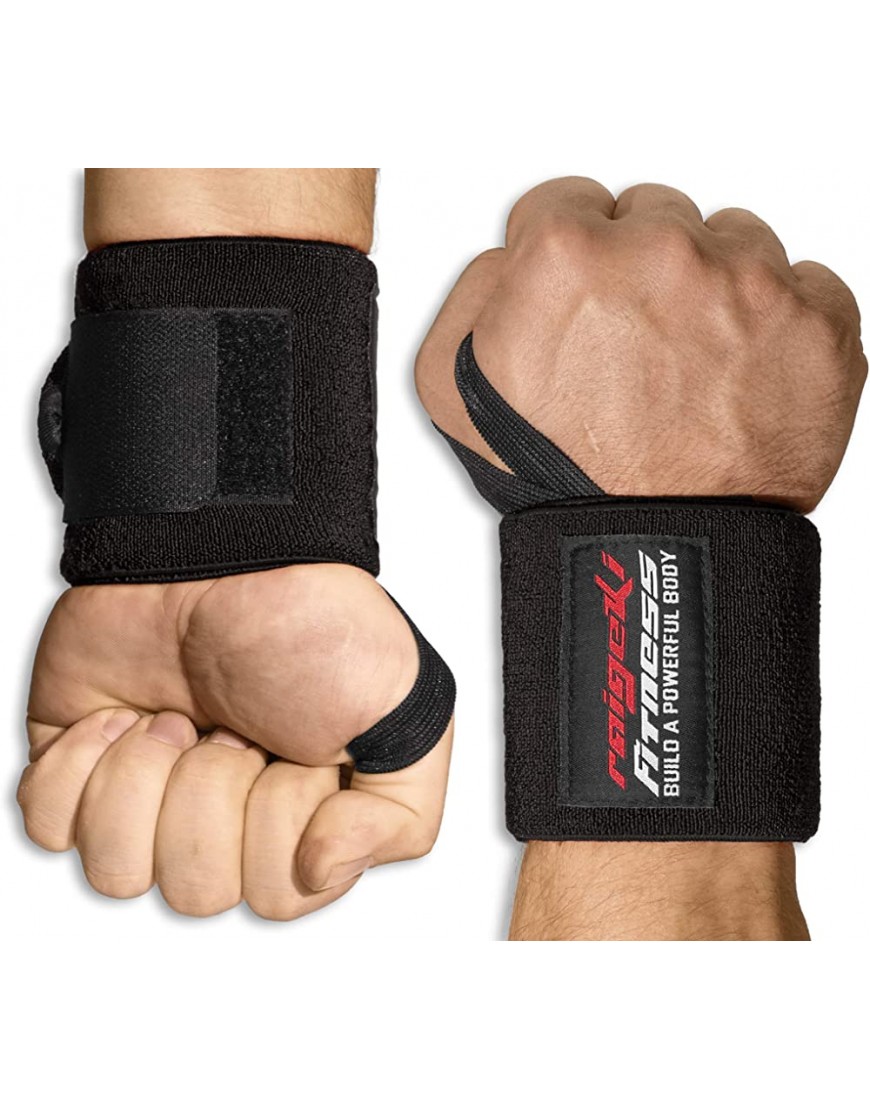 Raigeki Fitness Handgelenk Bandagen [2er Set] Extra starker Halt + Trainingspläne Handgelenkbandagen für Krafttraining Wrist Wraps für Frauen und Männer - BLVNRVKV