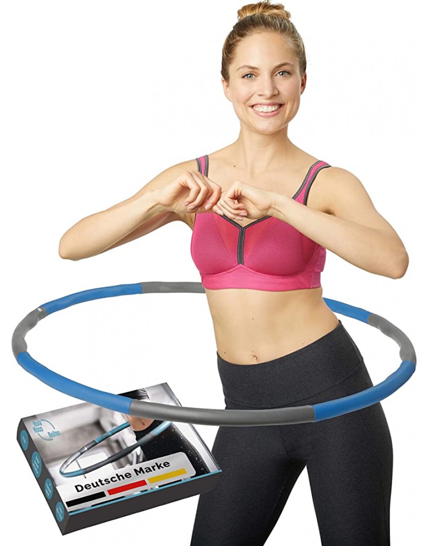 JB Sports® Hula Hoop Reifen – 8 verstellbare Teile inkl. Tasche + Trainingsplan – Hullahub Reifen zum Abnehmen + Massage – ideal für Anfänger - BSZYCMKH