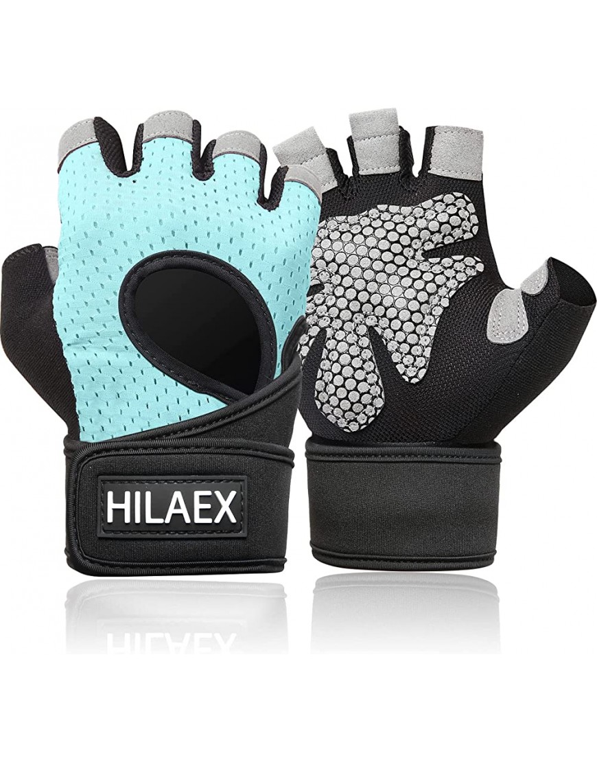 HILAEX Fitness Handschuhe für Damen Herren Trainingshandschuhe mit Handgelenkstütze Sporthandschuhe Gewichtheben Handschuhe für Bodybuilding Crossfit - BFLENKE4