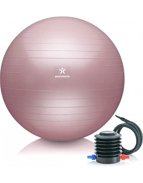 BODYMATE Gymnastikball Sitzball Trainingsball mit GRATIS E-Book inkl. Luft-Pumpe Ball für Fitness Yoga Gymnastik Core Training für starken Rücken als Büro-Stuhl - B07N1S7HY6