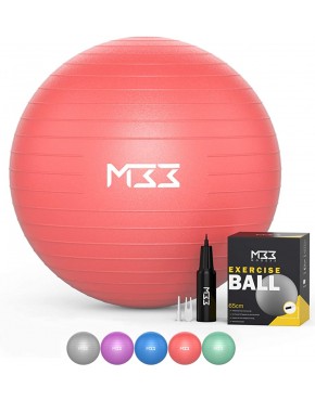Mode 33 Gymnastikball 55 bis 85 cm extra Dicker Anti-Burst Yogaball mit Luftpumpe Übungsball für Fitness Pilates Schwangerschaft Büro Sitzball Core-Training - B07ZWPWFY4
