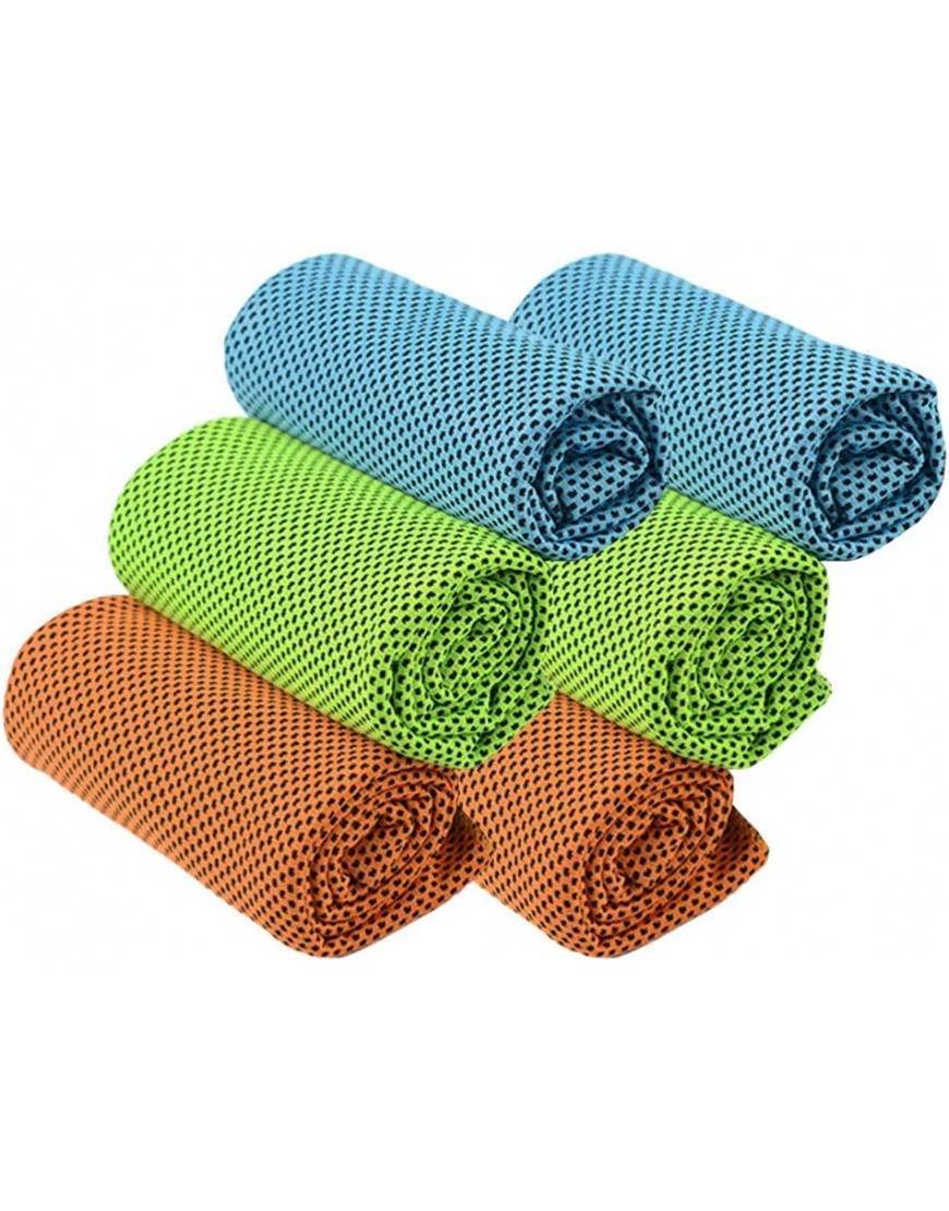 Hemoton 6 Stück Kühltücher Eistücher Sofortkühlung Weiche Atmungsaktive Kühle Handtücher für Das Yoga-Sport-Lauftraining Grün Blau Orange - BIVZD2BE