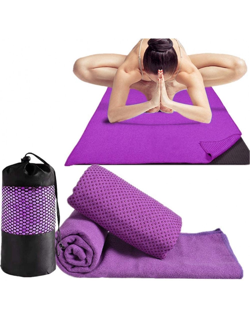 LEDDP Yogatuch Yoga Handtuch Rutschfestes Yogatuch Yogamatte Schweißtuch Heißes Yoga Handtuch Yogatücher für heißes Yoga Mat Handtuch Übungsmatte Handtuch Purple,- - BBLIQNHD
