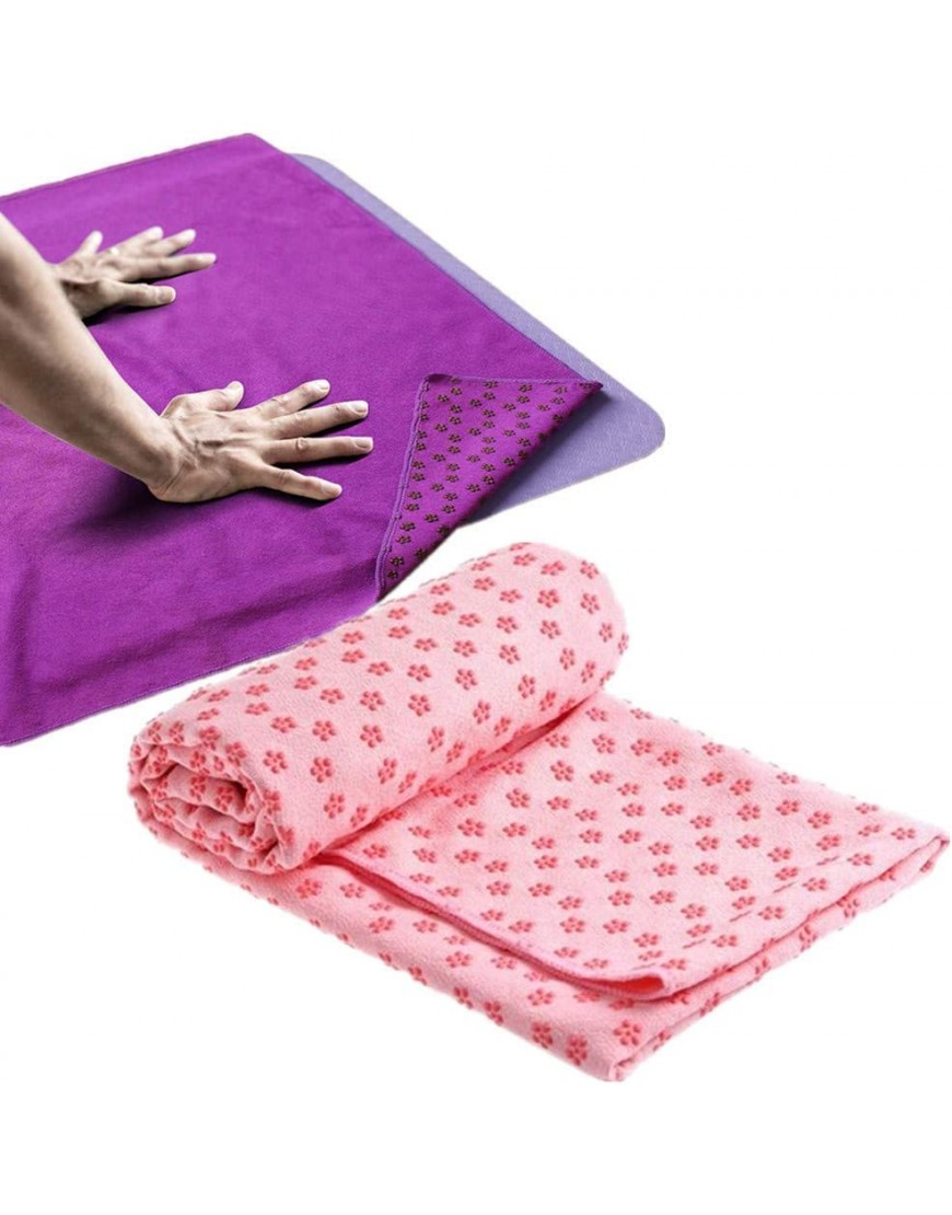 Rysmliuhan Shop Yoga-Handtuch rutschfeste Matte Handtuch für Übungen Hot Yoga Handtuch für Fitness-Matten Handtuch für Yogamatte Schweiß rosa - BEDUZ93M