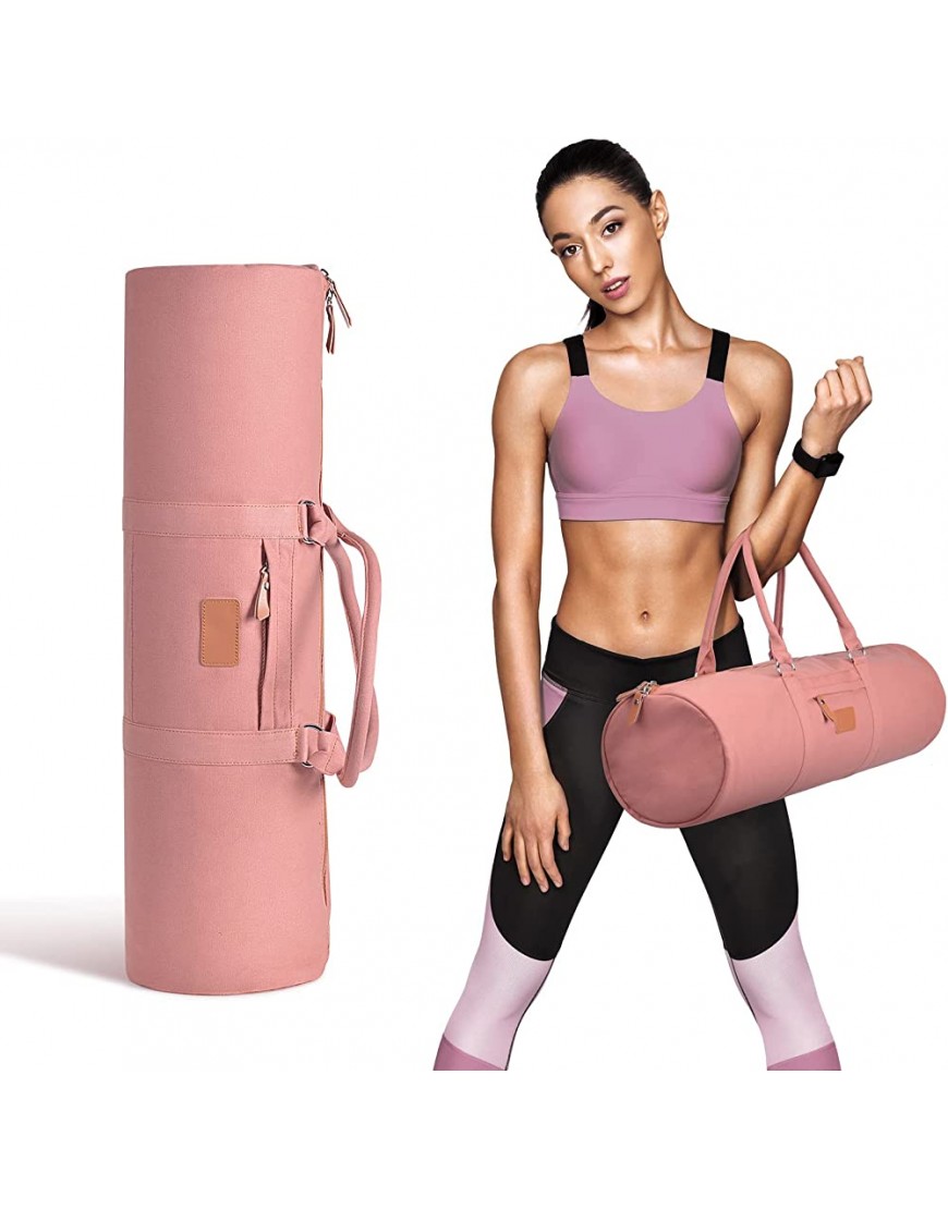 Hivexagon Yoga Tasche mit Strapazierfähigem Segeltuch,Seitentaschen und Doppeltem Reißverschluss,Passend für 27" 69 cm Breite und 1 4" 6 mm Dicke Matte Oliv - BDWLAMH3