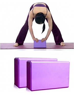 KIKIRon Yogablock 2 stücke Yoga Pilates Eva Block Ziegel Hause Training Werkzeug streckhilfe lila Wird verwendet um den Yogablock zu unterstützen u Farbe : Purple Size : 23x15x8cm - BGXST8A6
