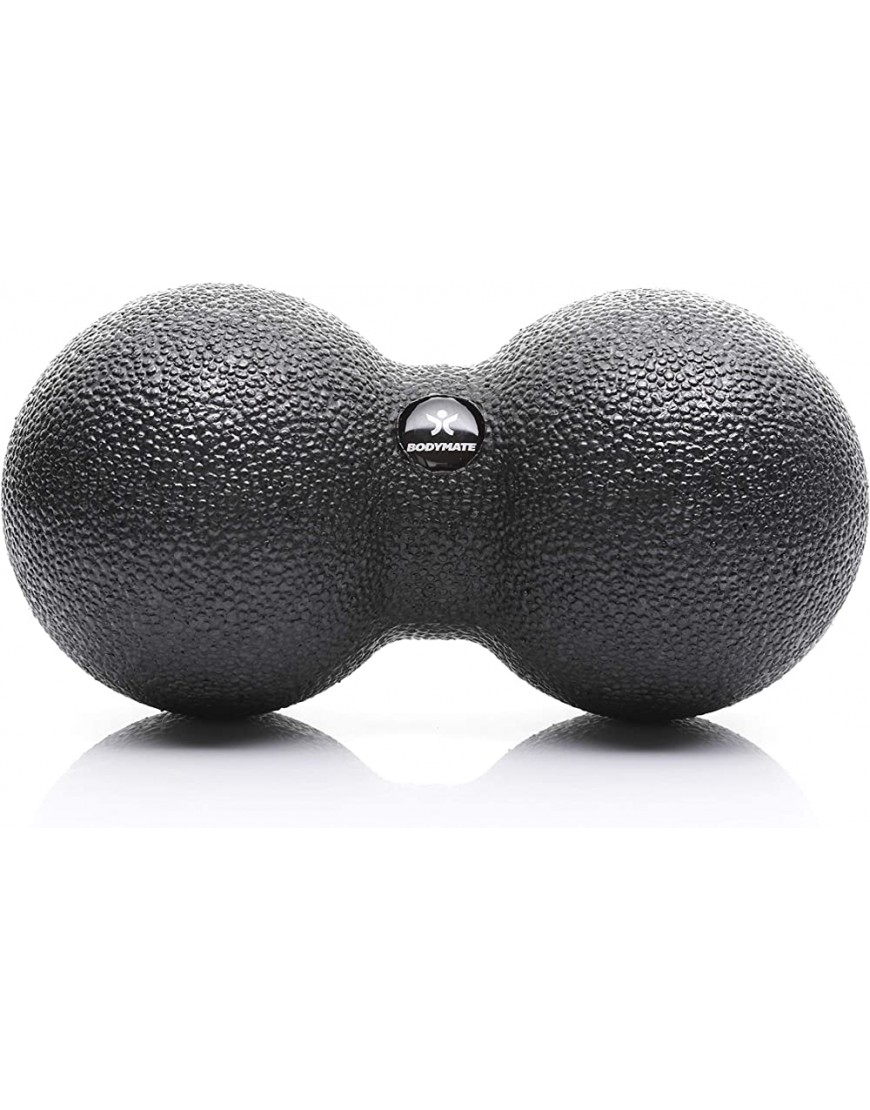 BODYMATE Faszien-Duo-Ball Schwarz Selbstmassage-Ball für Faszientraining Durchmesser 8cm Länge 16cm - B08DHF73YB