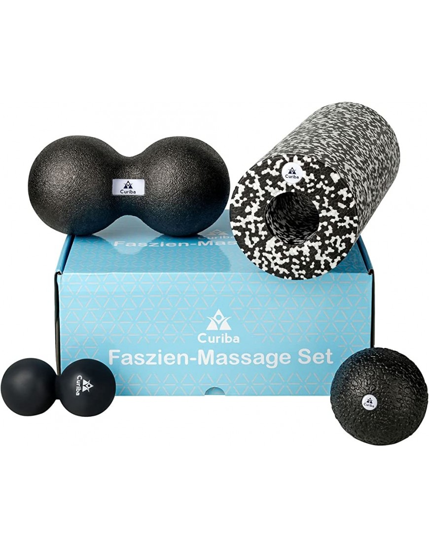 Curiba Faszienbälle Massagebälle Einzelball Duoball 3er-Set oder 4-in-1 Kombi Ausführliche Anleitung - B0785QHS8J