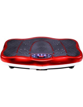 Samnuerly Vibrationsgerät Vibrationsplatte Fitnesstrainer 3D Slim Vibrationskraftgerät mit Fernbedienung Bluetooth Musik 1-99 Geschwindigkeitseinstellung zur Gewichtsreduktion Körperstraffung Rot - BUTUYD95