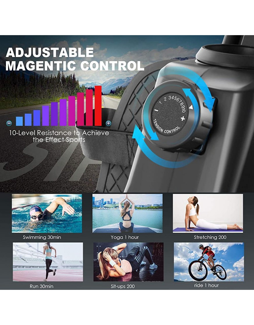ANCHEER Rudergerät für Fitness Rudergerät Sport 10 Widerstandsstufen LCD-Anzeige Tablet-Halterung leises System rutschfestes Pedal Verstellbarer Sitz maximale Belastung: 265 lbs - BUMBE8BM
