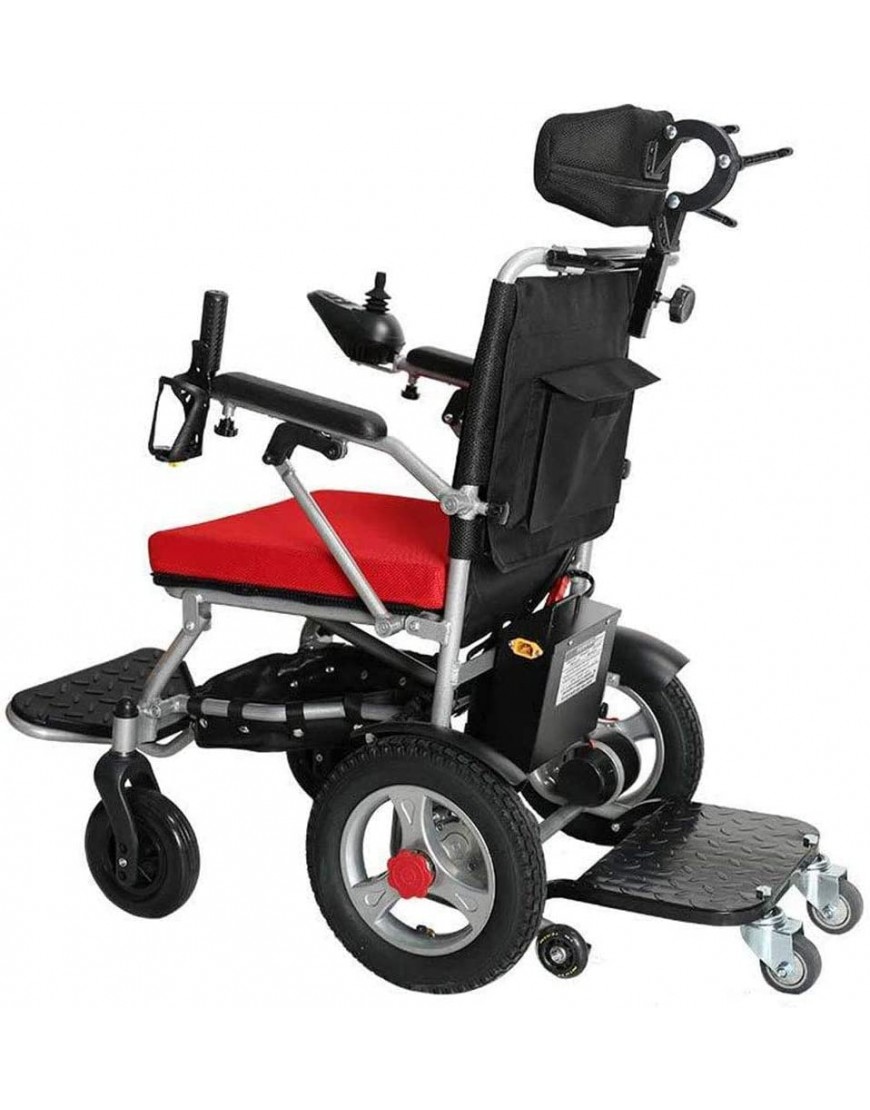 H-BEI Robuster klappbarer elektrischer Rollstuhl mit Kopfstütze mit Sicherheitsgurt Verstellbarer Rückenlehne und Pedal - BNSAVJB7