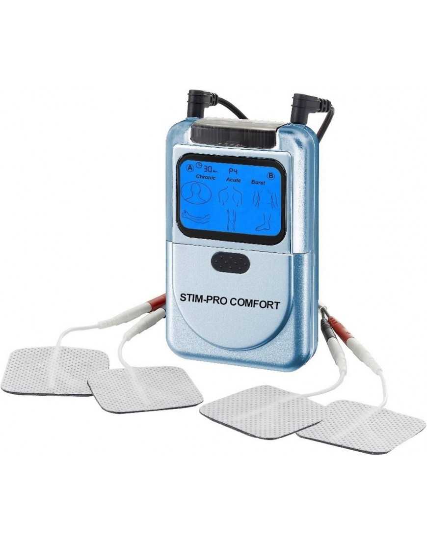 axion TENS-Gerät STIM-PRO Comfort mit 4 Stück 5x5 cm Elektroden-Pads | Reizstromgerät für Schmerztherapie z.B. bei Arthrose Arthritis Nacken Rücken Gelenke | Zertifiziertes Medizinprodukt - BTCTLD2K